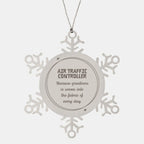 Sarcastic Air Traffic Controller Snowflake Ornament Gifts, Christmas Holiday Gifts for Air Traffic Controller Ornament, Air Traffic Controller: Because greatness is woven into the fabric