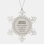 Sarcastic Aircraft Mechanic Snowflake Ornament Gifts, Christmas Holiday Gifts for Aircraft Mechanic Ornament, Aircraft Mechanic: Because greatness is woven into the fabric