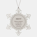 Sarcastic Analyst Snowflake Ornament Gifts, Christmas Holiday Gifts for Analyst Ornament, Analyst: Because greatness is woven into the fabric