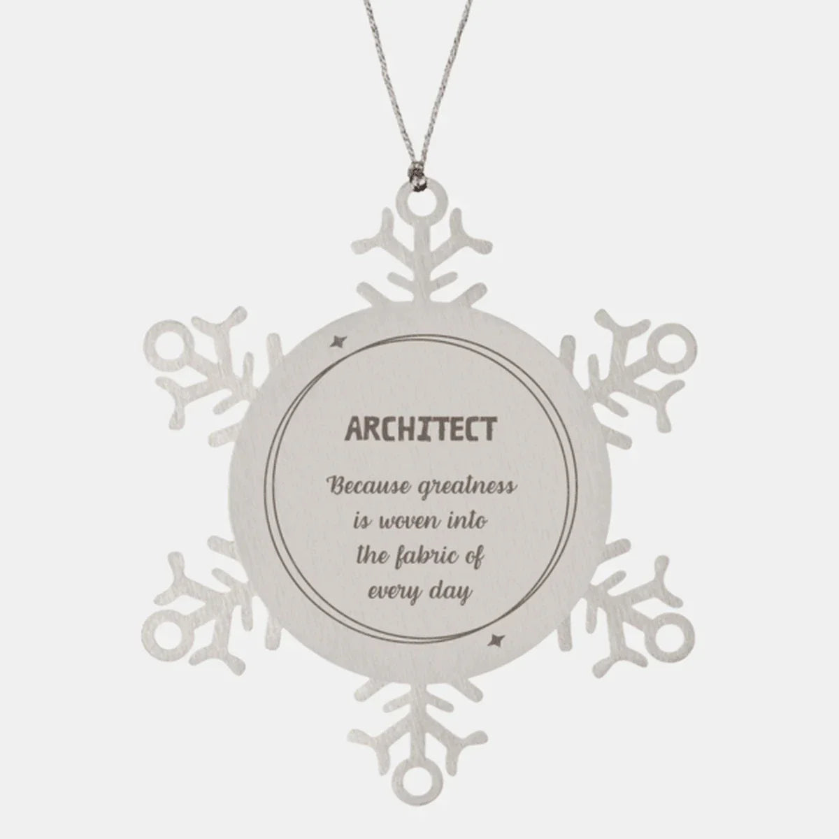 Sarcastic Architect Snowflake Ornament Gifts, Christmas Holiday Gifts for Architect Ornament, Architect: Because greatness is woven into the fabric