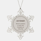 Sarcastic Auctioneer Snowflake Ornament Gifts, Christmas Holiday Gifts for Auctioneer Ornament, Auctioneer: Because greatness is woven into the fabric