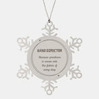Sarcastic Band Director Snowflake Ornament Gifts, Christmas Holiday Gifts for Band Director Ornament, Band Director: Because greatness is woven into the fabric