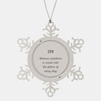Sarcastic CFO Snowflake Ornament Gifts, Christmas Holiday Gifts for CFO Ornament, CFO: Because greatness is woven into the fabric