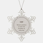 Sarcastic Chef Snowflake Ornament Gifts, Christmas Holiday Gifts for Chef Ornament, Chef: Because greatness is woven into the fabric