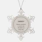 Sarcastic Chemist Snowflake Ornament Gifts, Christmas Holiday Gifts for Chemist Ornament, Chemist: Because greatness is woven into the fabric