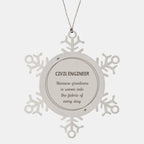 Sarcastic Civil Engineer Snowflake Ornament Gifts, Christmas Holiday Gifts for Civil Engineer Ornament, Civil Engineer: Because greatness is woven into the fabric