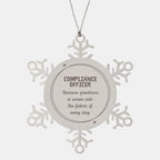 Sarcastic Compliance Officer Snowflake Ornament Gifts, Christmas Holiday Gifts for Compliance Officer Ornament, Compliance Officer: Because greatness is woven into the fabric