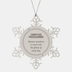 Sarcastic Computer Programmer Snowflake Ornament Gifts, Christmas Holiday Gifts for Computer Programmer Ornament, Computer Programmer: Because greatness is woven into the fabric