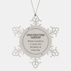 Sarcastic Construction Worker Snowflake Ornament Gifts, Christmas Holiday Gifts for Construction Worker Ornament, Construction Worker: Because greatness is woven into the fabric