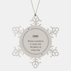 Sarcastic Cook Snowflake Ornament Gifts, Christmas Holiday Gifts for Cook Ornament, Cook: Because greatness is woven into the fabric