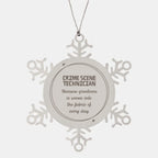 Sarcastic Crime Scene Technician Snowflake Ornament Gifts, Christmas Holiday Gifts for Crime Scene Technician Ornament, Crime Scene Technician: Because greatness is woven into the fabric