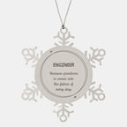 Sarcastic Engineer Snowflake Ornament Gifts, Christmas Holiday Gifts for Engineer Ornament, Engineer: Because greatness is woven into the fabric