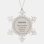 Sarcastic Executive Snowflake Ornament Gifts, Christmas Holiday Gifts for Executive Ornament, Executive: Because greatness is woven into the fabric