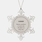 Sarcastic Farmer Snowflake Ornament Gifts, Christmas Holiday Gifts for Farmer Ornament, Farmer: Because greatness is woven into the fabric