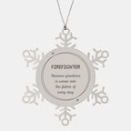 Sarcastic Firefighter Snowflake Ornament Gifts, Christmas Holiday Gifts for Firefighter Ornament, Firefighter: Because greatness is woven into the fabric