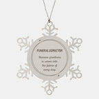 Sarcastic Funeral Director Snowflake Ornament Gifts, Christmas Holiday Gifts for Funeral Director Ornament, Funeral Director: Because greatness is woven into the fabric