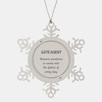 Sarcastic Gate Agent Snowflake Ornament Gifts, Christmas Holiday Gifts for Gate Agent Ornament, Gate Agent: Because greatness is woven into the fabric