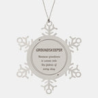 Sarcastic Groundskeeper Snowflake Ornament Gifts, Christmas Holiday Gifts for Groundskeeper Ornament, Groundskeeper: Because greatness is woven into the fabric