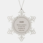 Sarcastic Guide Snowflake Ornament Gifts, Christmas Holiday Gifts for Guide Ornament, Guide: Because greatness is woven into the fabric