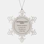 Sarcastic Insurance Sales Agent Snowflake Ornament Gifts, Christmas Holiday Gifts for Insurance Sales Agent Ornament, Insurance Sales Agent: Because greatness is woven into the fabric