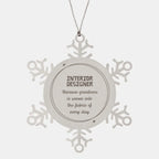Sarcastic Interior Designer Snowflake Ornament Gifts, Christmas Holiday Gifts for Interior Designer Ornament, Interior Designer: Because greatness is woven into the fabric