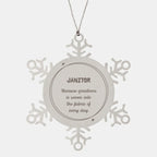 Sarcastic Janitor Snowflake Ornament Gifts, Christmas Holiday Gifts for Janitor Ornament, Janitor: Because greatness is woven into the fabric