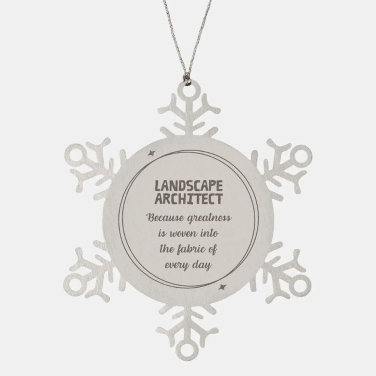 Sarcastic Landscape Architect Snowflake Ornament Gifts, Christmas Holiday Gifts for Landscape Architect Ornament, Landscape Architect: Because greatness is woven into the fabric
