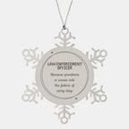 Sarcastic Law Enforcement Officer Snowflake Ornament Gifts, Christmas Holiday Gifts for Law Enforcement Officer Ornament, Law Enforcement Officer: Because greatness is woven into the fabric