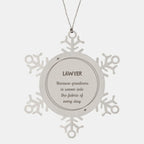 Sarcastic Lawyer Snowflake Ornament Gifts, Christmas Holiday Gifts for Lawyer Ornament, Lawyer: Because greatness is woven into the fabric