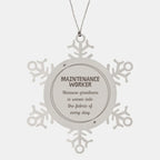 Sarcastic Maintenance Worker Snowflake Ornament Gifts, Christmas Holiday Gifts for Maintenance Worker Ornament, Maintenance Worker: Because greatness is woven into the fabric