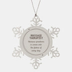 Sarcastic Massage Therapist Snowflake Ornament Gifts, Christmas Holiday Gifts for Massage Therapist Ornament, Massage Therapist: Because greatness is woven into the fabric
