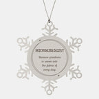 Sarcastic Microbiologist Snowflake Ornament Gifts, Christmas Holiday Gifts for Microbiologist Ornament, Microbiologist: Because greatness is woven into the fabric