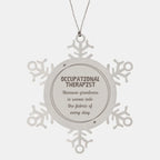 Sarcastic Occupational Therapist Snowflake Ornament Gifts, Christmas Holiday Gifts for Occupational Therapist Ornament, Occupational Therapist: Because greatness is woven into the fabric
