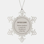 Sarcastic Office Clerk Snowflake Ornament Gifts, Christmas Holiday Gifts for Office Clerk Ornament, Office Clerk: Because greatness is woven into the fabric