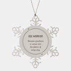 Sarcastic Oil Worker Snowflake Ornament Gifts, Christmas Holiday Gifts for Oil Worker Ornament, Oil Worker: Because greatness is woven into the fabric