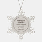 Sarcastic Operations Manager Snowflake Ornament Gifts, Christmas Holiday Gifts for Operations Manager Ornament, Operations Manager: Because greatness is woven into the fabric