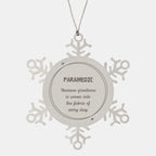 Sarcastic Paramedic Snowflake Ornament Gifts, Christmas Holiday Gifts for Paramedic Ornament, Paramedic: Because greatness is woven into the fabric