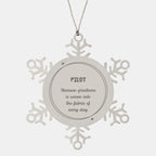 Sarcastic Pilot Snowflake Ornament Gifts, Christmas Holiday Gifts for Pilot Ornament, Pilot: Because greatness is woven into the fabric