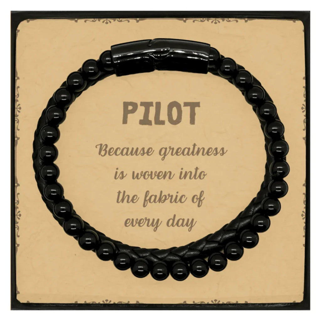 Sarcastic Pilot Stone Leather Bracelets: Because greatness is woven into the fabric