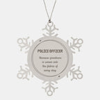 Sarcastic Police Officer Snowflake Ornament Gifts, Christmas Holiday Gifts for Police Officer Ornament, Police Officer: Because greatness is woven into the fabric