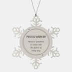 Sarcastic Postal Worker Snowflake Ornament Gifts, Christmas Holiday Gifts for Postal Worker Ornament, Postal Worker: Because greatness is woven into the fabric