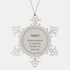 Sarcastic Priest Snowflake Ornament Gifts, Christmas Holiday Gifts for Priest Ornament, Priest: Because greatness is woven into the fabric