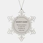 Sarcastic Security Guard Snowflake Ornament Gifts, Christmas Holiday Gifts for Security Guard Ornament, Security Guard: Because greatness is woven into the fabric