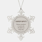 Sarcastic Sheriff Deputy Snowflake Ornament Gifts, Christmas Holiday Gifts for Sheriff Deputy Ornament, Sheriff Deputy: Because greatness is woven into the fabric