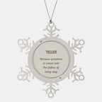Sarcastic Teller Snowflake Ornament Gifts, Christmas Holiday Gifts for Teller Ornament, Teller: Because greatness is woven into the fabric