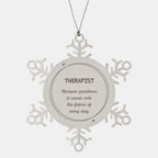 Sarcastic Therapist Snowflake Ornament Gifts, Christmas Holiday Gifts for Therapist Ornament, Therapist: Because greatness is woven into the fabric