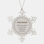Sarcastic Truck Driver Snowflake Ornament Gifts, Christmas Holiday Gifts for Truck Driver Ornament, Truck Driver: Because greatness is woven into the fabric