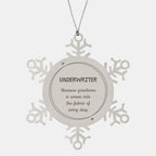 Sarcastic Underwriter Snowflake Ornament Gifts, Christmas Holiday Gifts for Underwriter Ornament, Underwriter: Because greatness is woven into the fabric