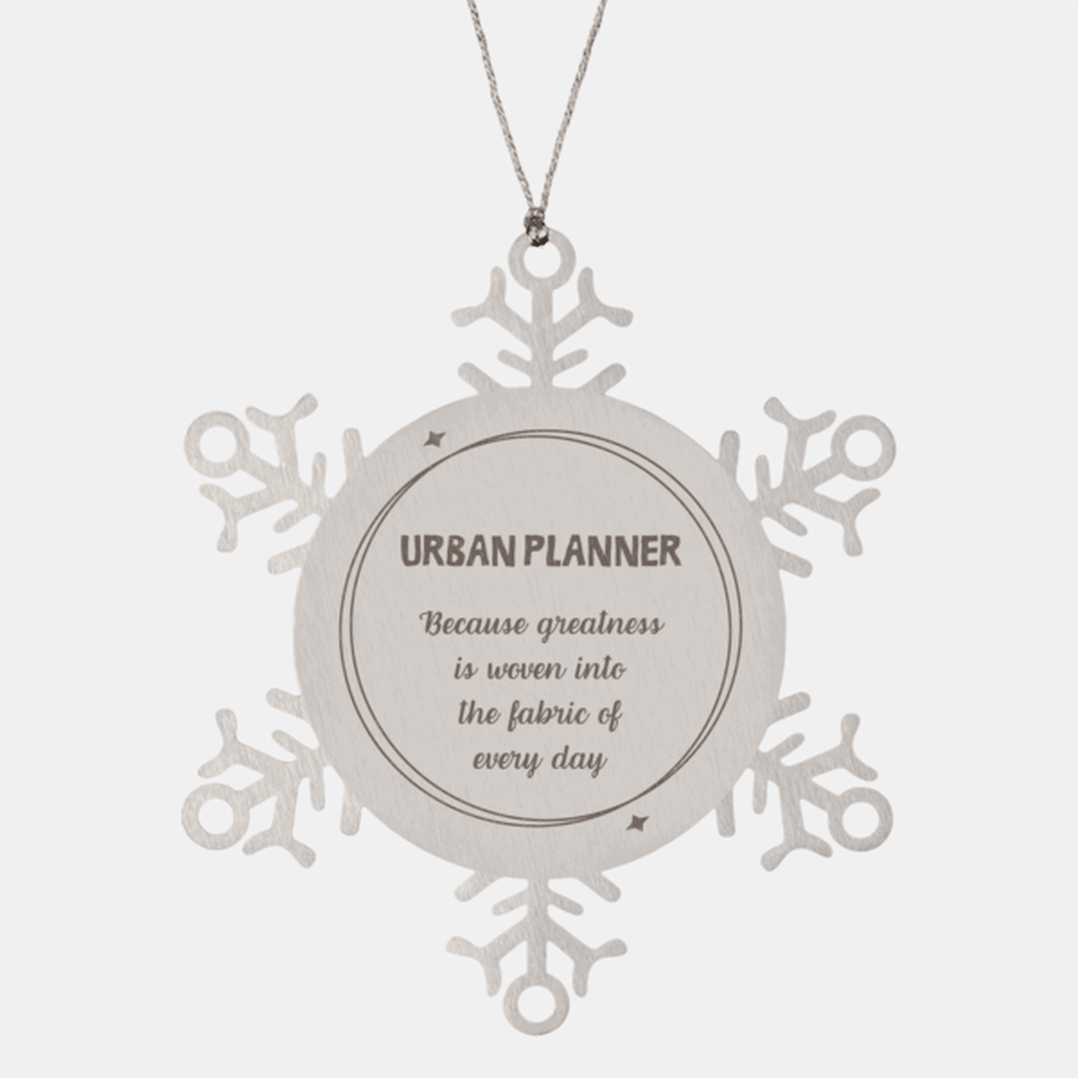 Sarcastic Urban Planner Snowflake Ornament Gifts, Christmas Holiday Gifts for Urban Planner Ornament, Urban Planner: Because greatness is woven into the fabric of every day, Coworkers, Friends