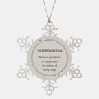 Sarcastic Veterinarian Snowflake Ornament Gifts, Christmas Holiday Gifts for Veterinarian Ornament, Veterinarian: Because greatness is woven into the fabric